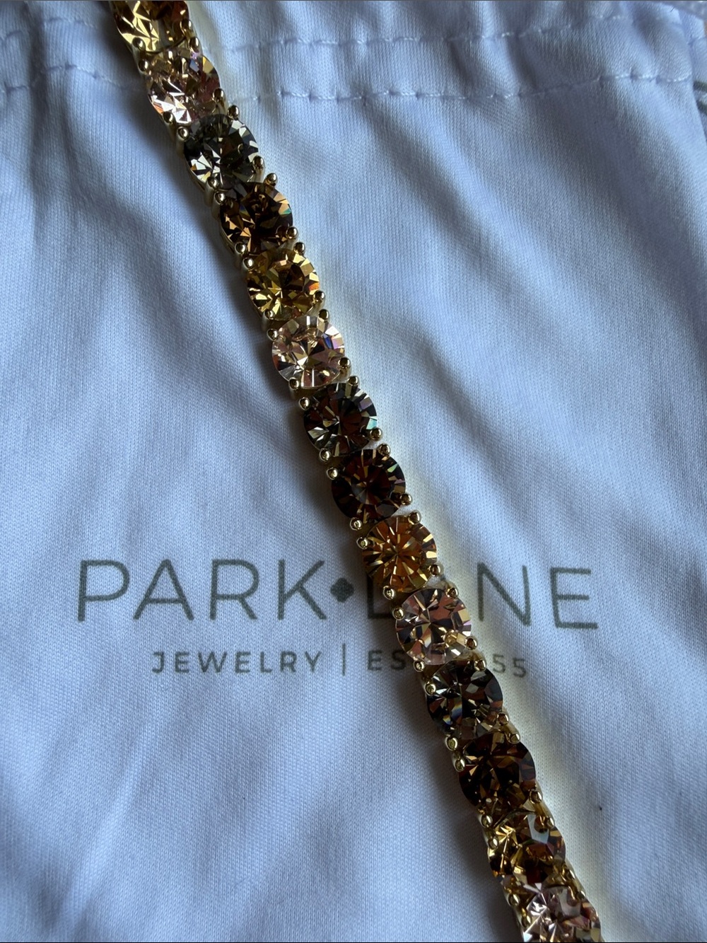 Park Lane Champagne Crystal Floral Link Bracelet
